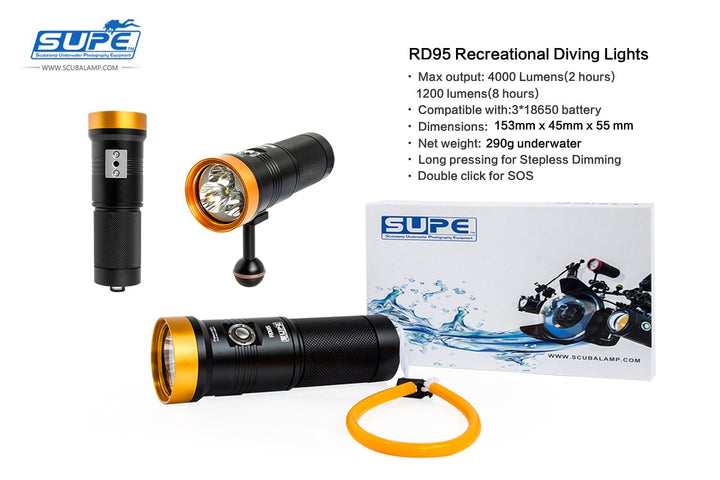 RD95 (4000 Lumens) - Primary Technical Dive Light