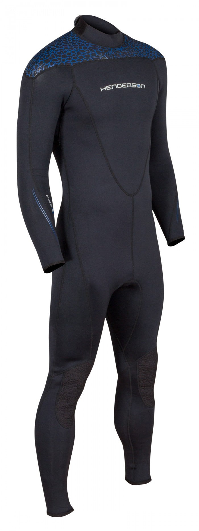 right side of Black / Blue Wetsuit
